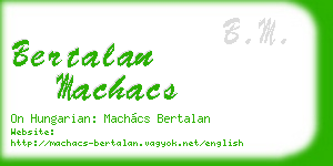 bertalan machacs business card